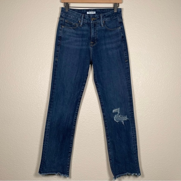 Good American Good Straight High Rise Jeans Blue407 - Picture 3 of 8